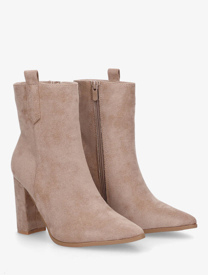 Bottines unies en suédine - Taupe - 4
