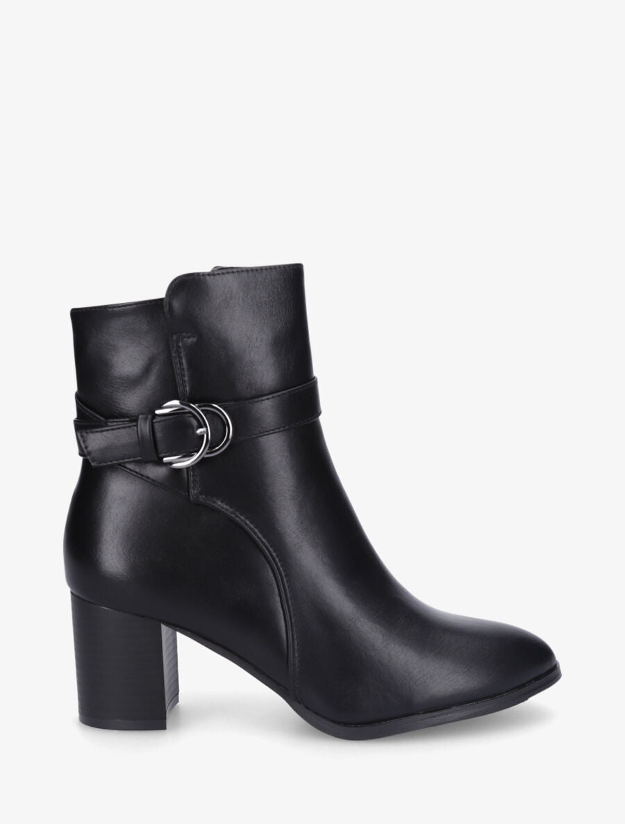 Bottines unies en simili - Noir - 5