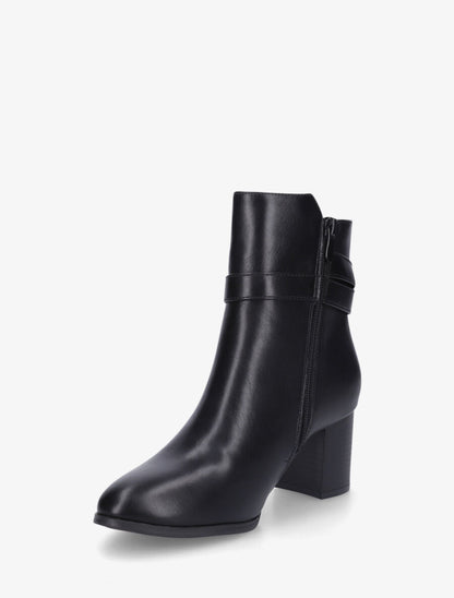 Bottines unies en simili - Noir - 3