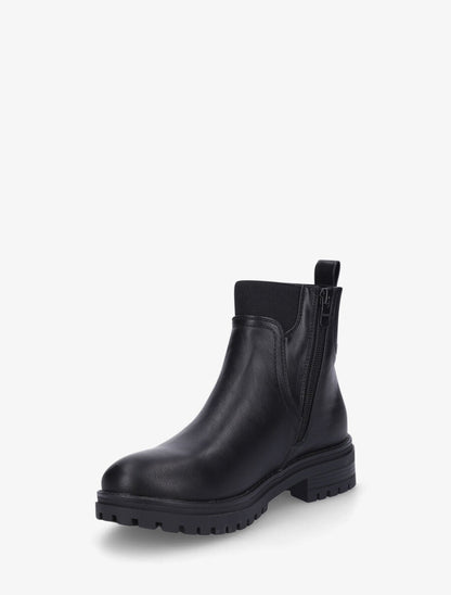 Bottines élastiquées en simili - Noir - 3