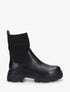 Bottines en simili style chaussettes - Noir - 1