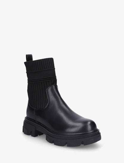 Bottines en simili style chaussettes - Noir - 2