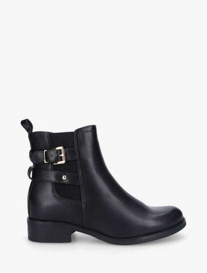 Bottines à cheville élastiquée en simili - Noir - 1