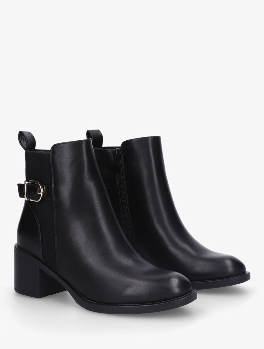 Bottines élastiquées unies - Noir - 4