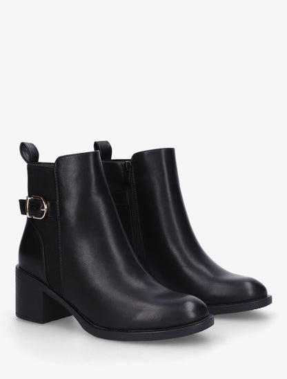 Bottines élastiquées unies - Noir - 4