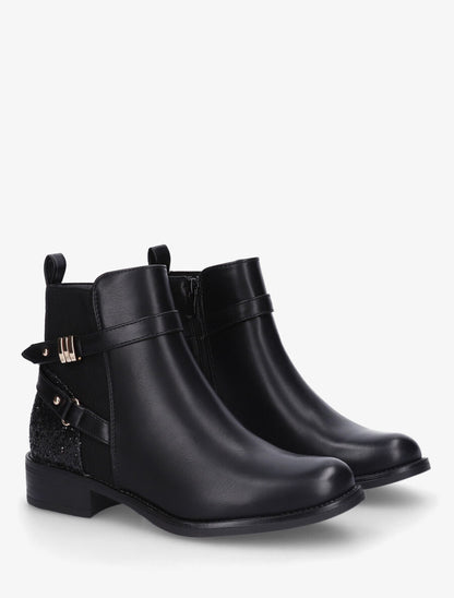 Bottines à contrefort pailletés - Noir - 5