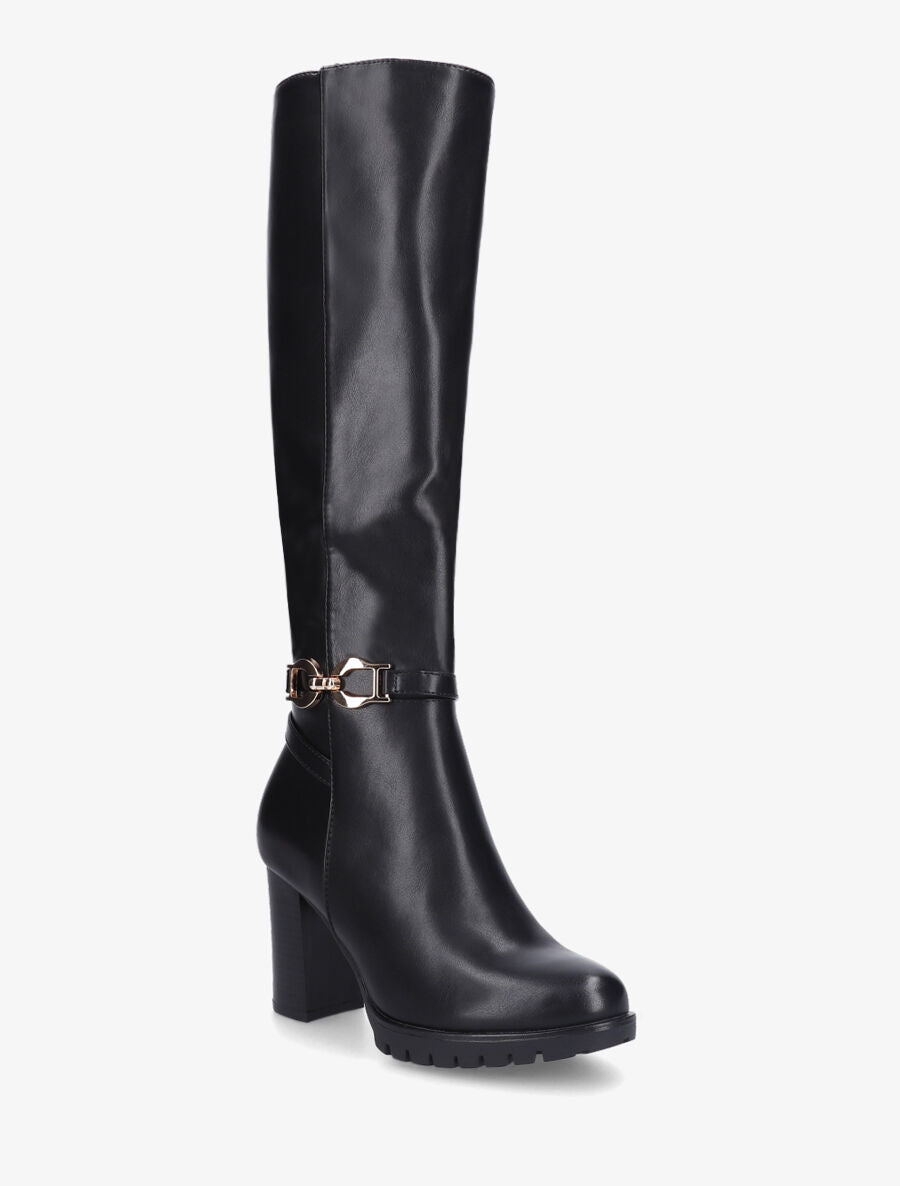 Bottes en simili à talon - Noir - 2