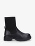 Bottines style chaussettes en simili - Noir - 1