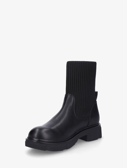 Bottines style chaussettes en simili - Noir - 3