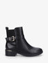 Bottines en simili et métal au talon - Noir - 5