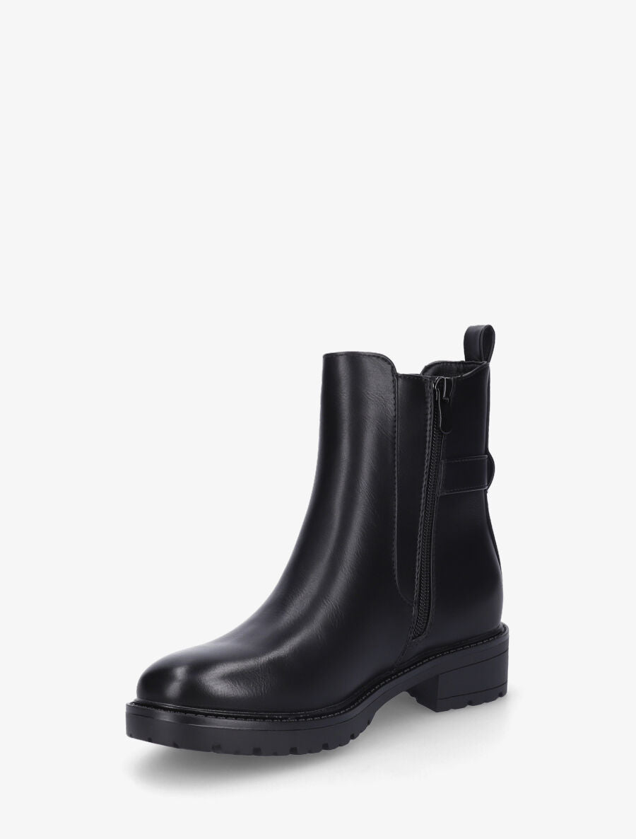 Bottines en simili unies - Noir - 3