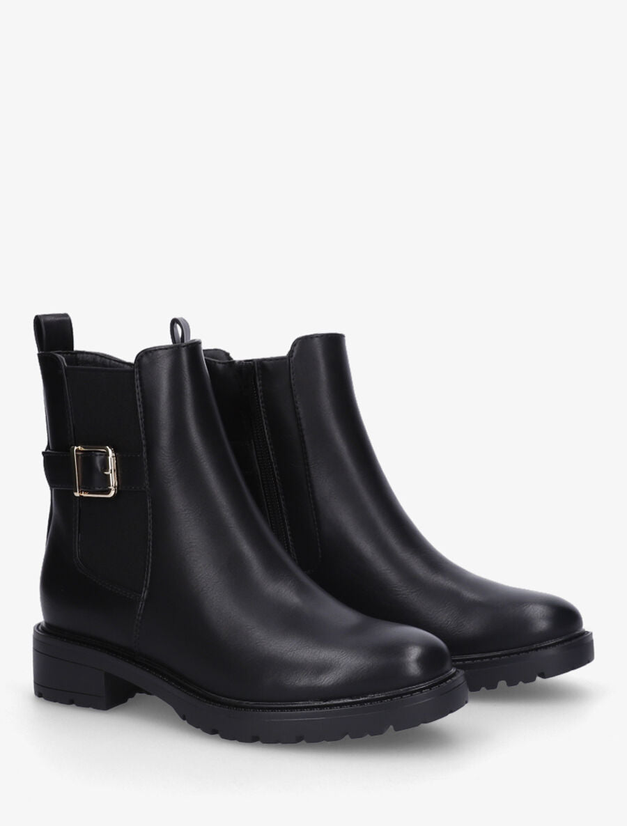 Bottines en simili unies - Noir - 4