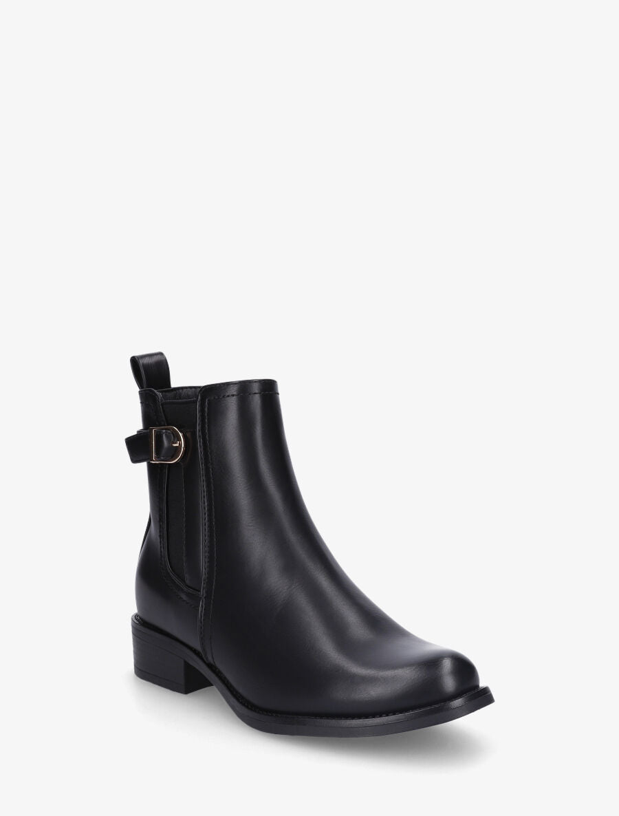 Bottines plates basiques à boucle - Noir - 2