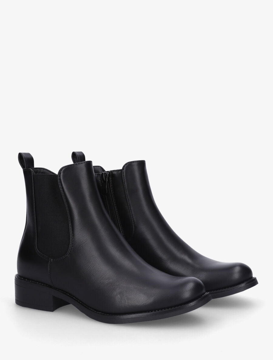 Bottines unies élastiquées - Noir - 4
