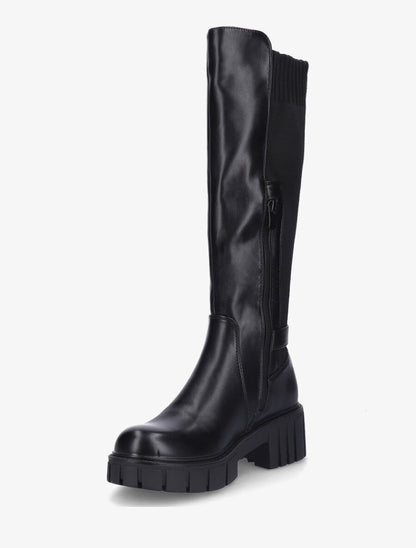 Bottes styles chausettes à talon strié - Noir - 3