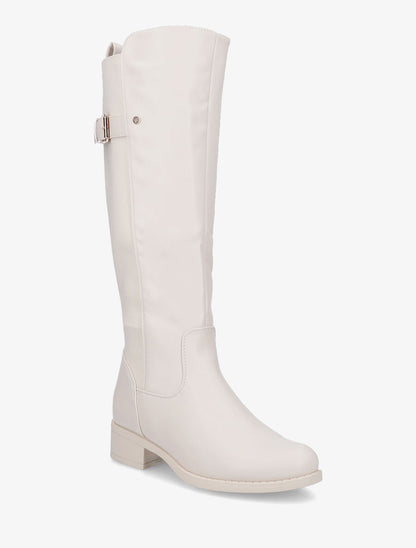 Bottes plates élastiquées à boucle - Beige - 2