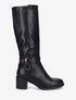 Bottes en simili à boucles décoratives - Noir - 1
