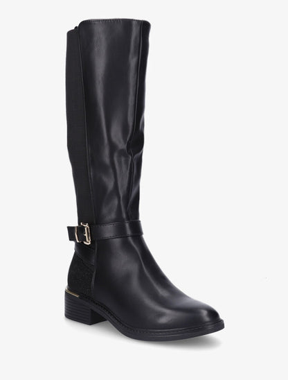 Bottes à contrefort paillété et métal - Noir - 2