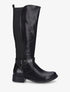 Bottes élastiquées à contrefort effet croco - Noir - 5