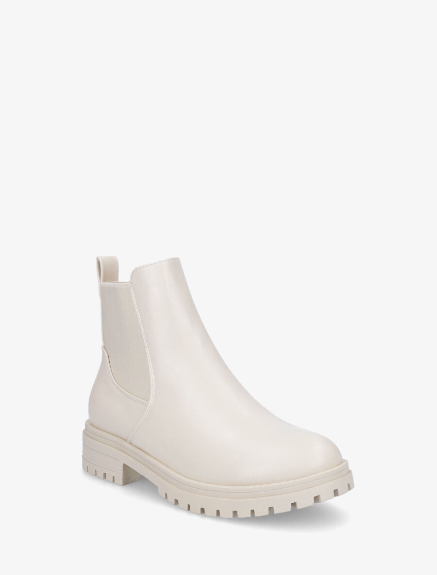 Bottines élastiquées unies - Crème - 2