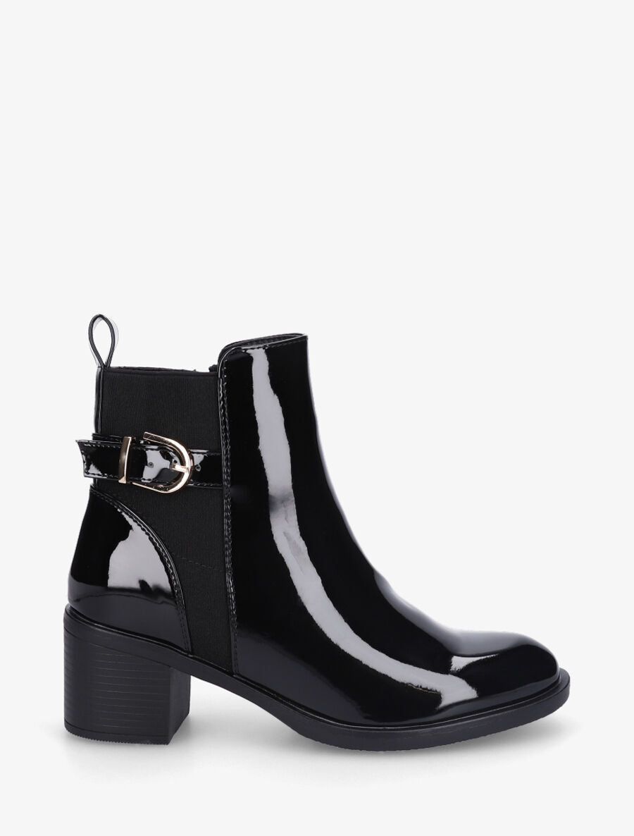 Bottines vernies à talon bloc - Noir - 5
