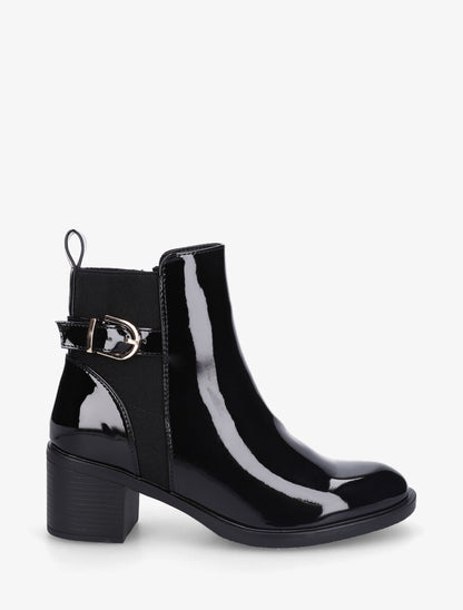 Bottines vernies à talon bloc - Noir - 5