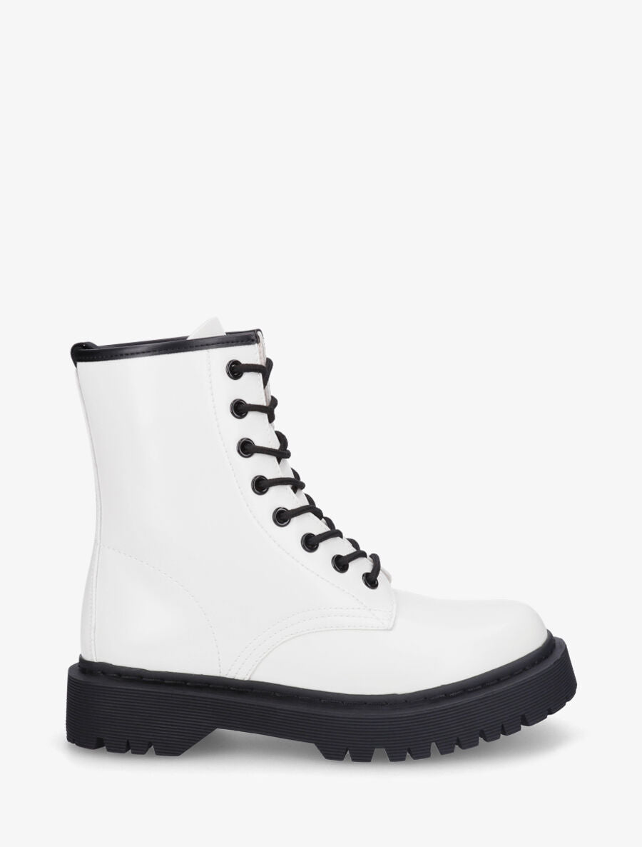 Bottines montantes à lacets - Blanc - 1