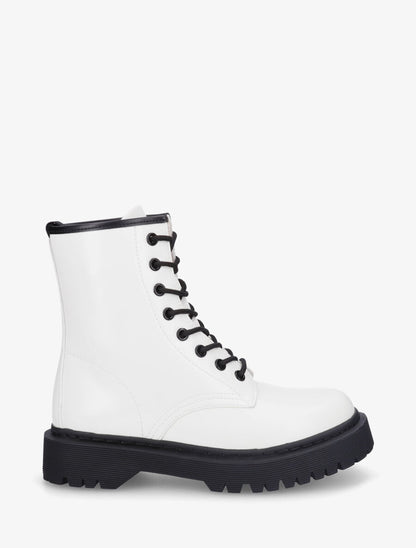 Bottines montantes à lacets - Blanc - 1