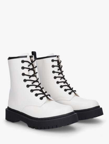Bottines montantes à lacets - Blanc - 4
