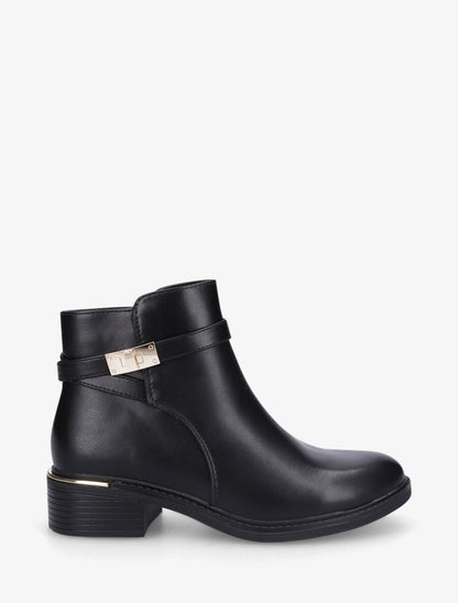 Bottines à empiècement métallique au talon - Noir - 5