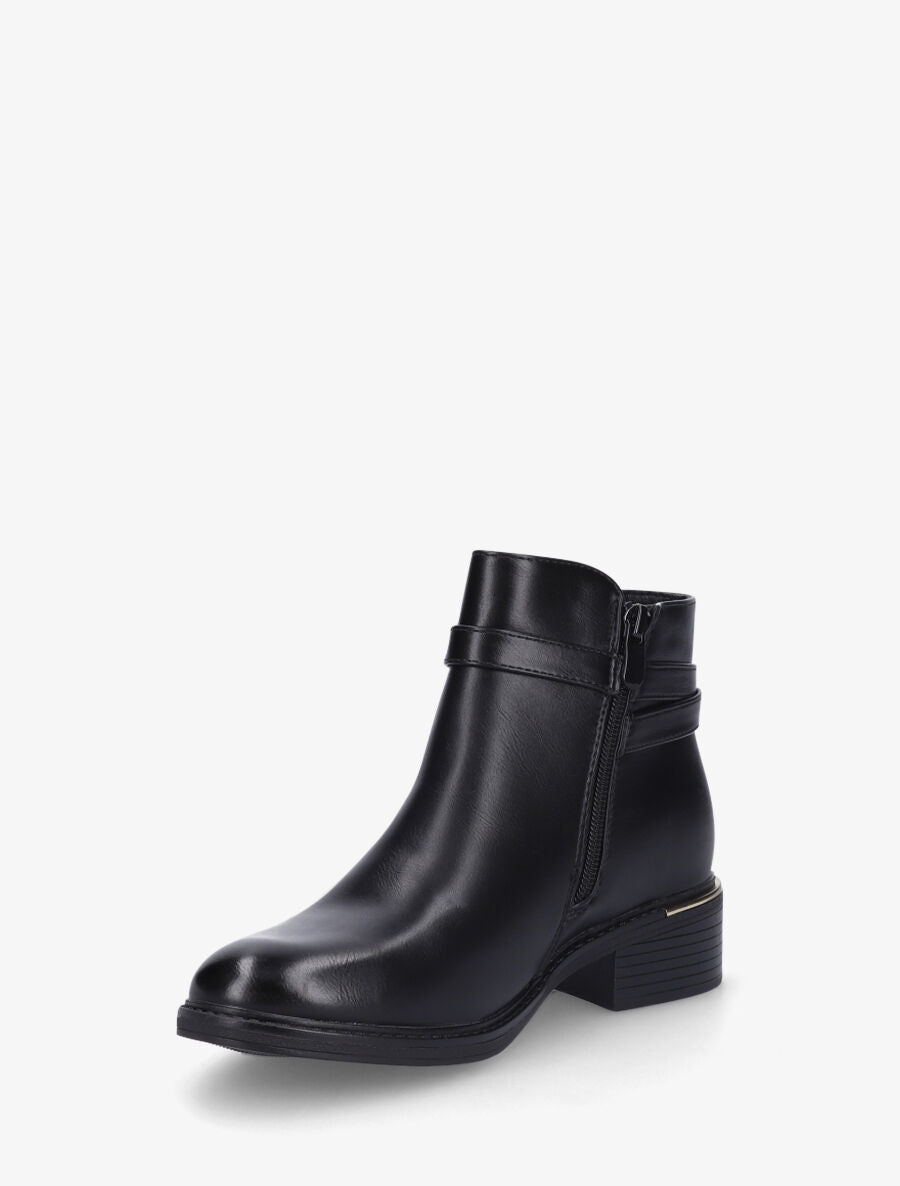 Bottines à empiècement métallique au talon - Noir - 3