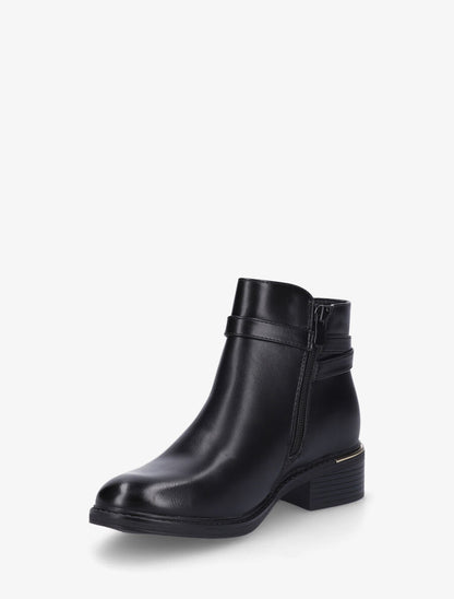 Bottines à empiècement métallique au talon - Noir - 3