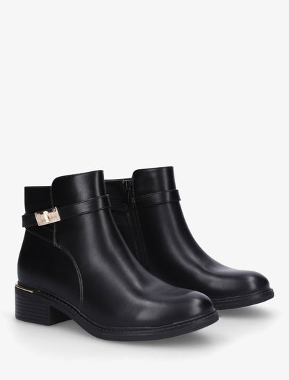Bottines à empiècement métallique au talon - Noir - 4