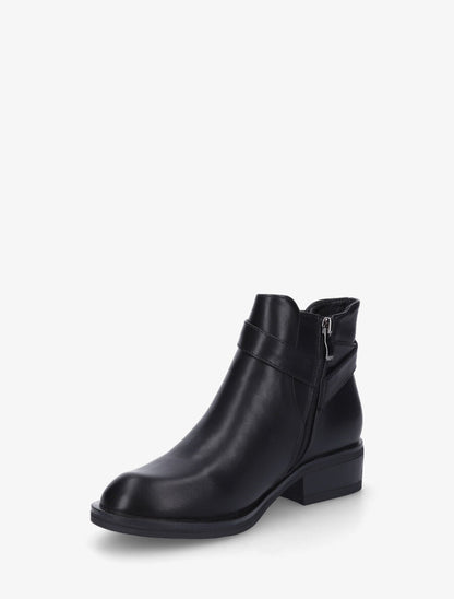 Bottines à boucle en simili - Noir - 3