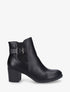 Bottines élastiquées en simili - Noir - 1