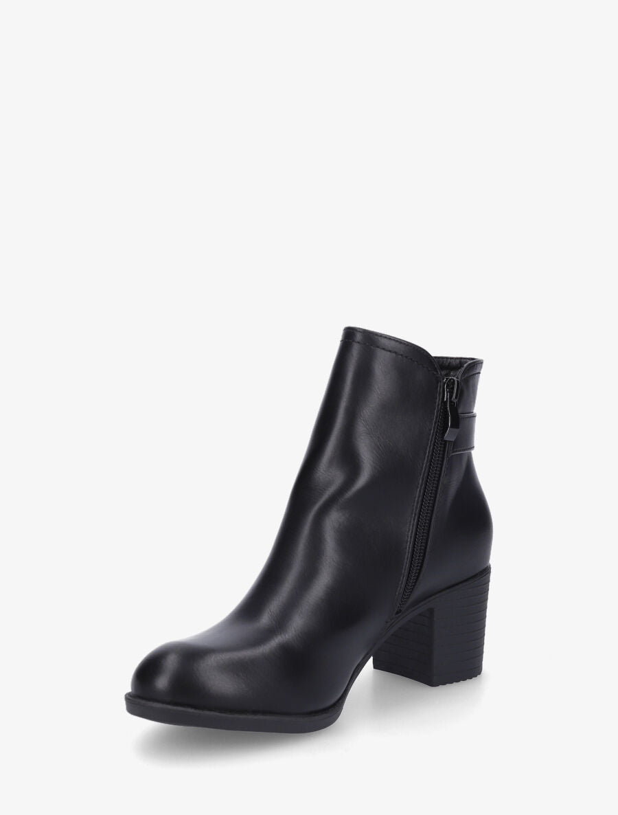 Bottines élastiquées en simili - Noir - 3
