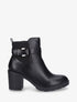 Bottines en simili à semelle crantée - Noir - 1