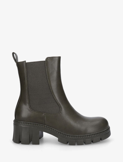 Boots montantes à semelle crantée - Kaki - 5