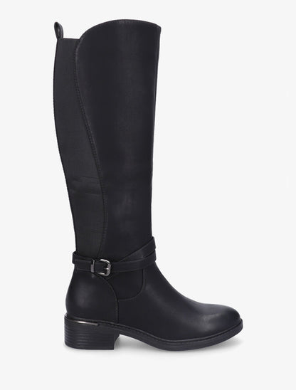Bottes élastiquées à empiècement métallique au talon - Noir - 1