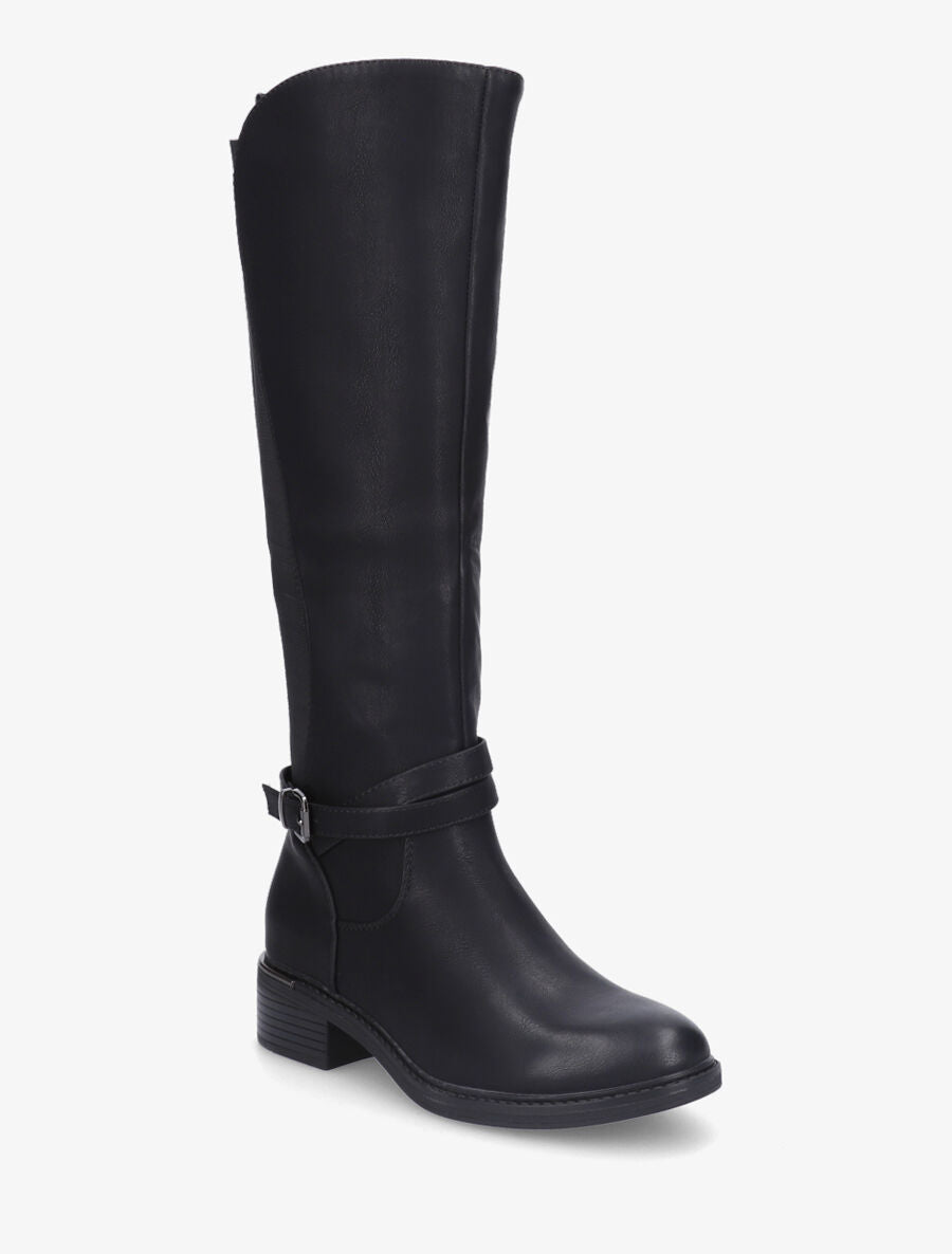 Bottes élastiquées à empiècement métallique au talon - Noir - 2