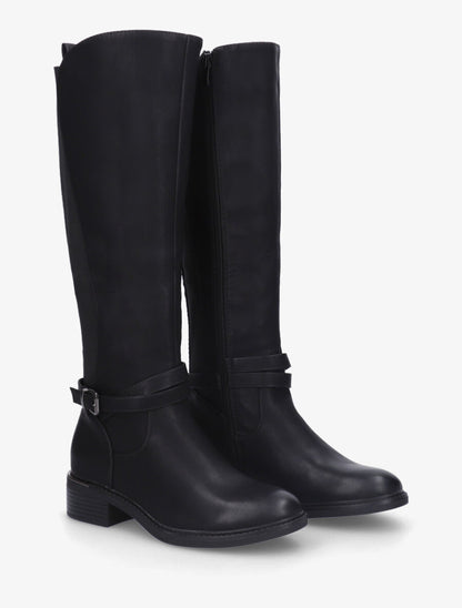 Bottes élastiquées à empiècement métallique au talon - Noir - 4