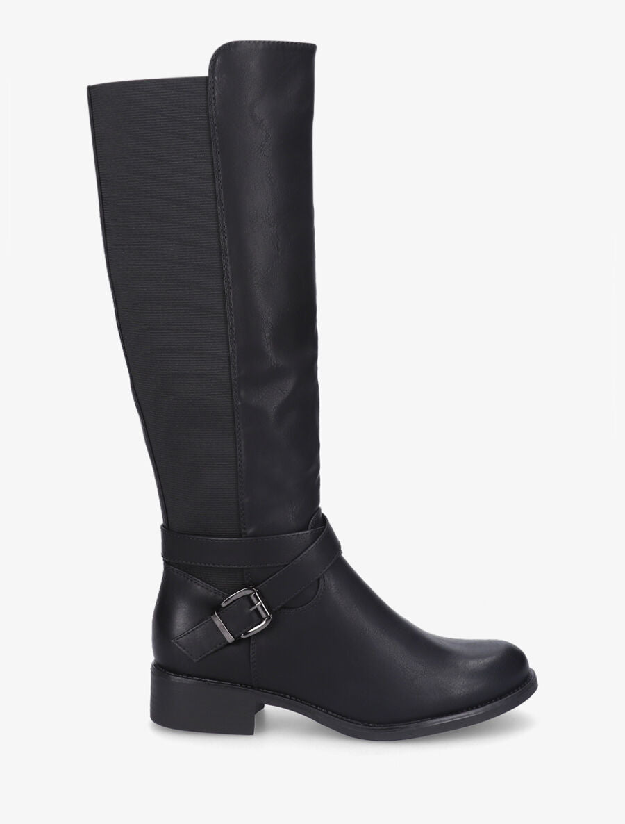 Bottes cavalières élastiquées - Noir - 1