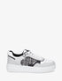 Baskets en simili et tweed - Gris clair - 5