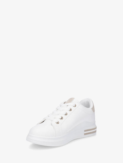 Baskets classiques en simili - Blanc/beige - 3