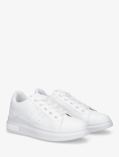 Baskets classiques en simili - Blanc - 4