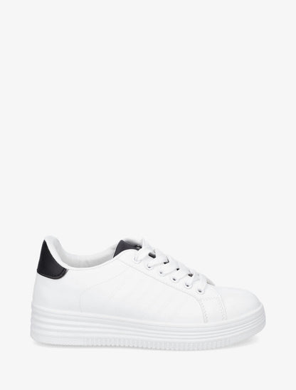 Sneakers à semelle texturée - Noir/blanc - 5