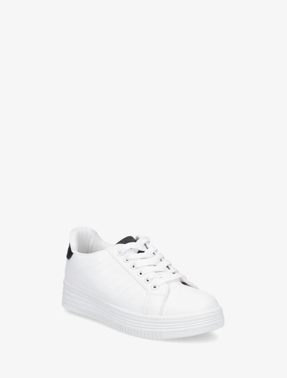 Sneakers à semelle texturée - Noir/blanc - 2