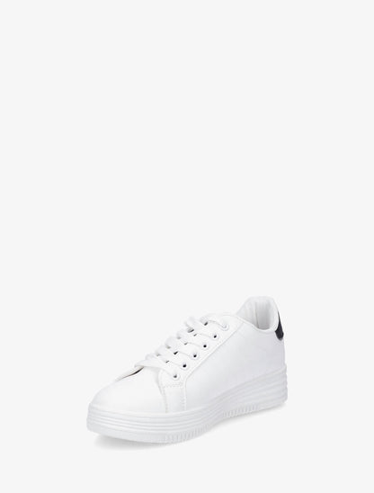 Sneakers à semelle texturée - Noir/blanc - 3
