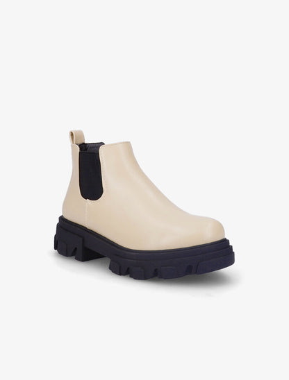Chelsea boots à semelles crantées - Beige - 2
