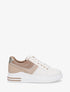 Sneakers à contrefort python - Camel - 1